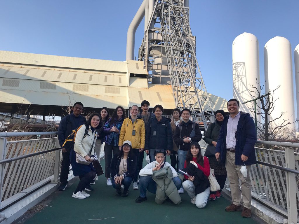Group Photo in front of Higashida Daiichi Blast Furnace 